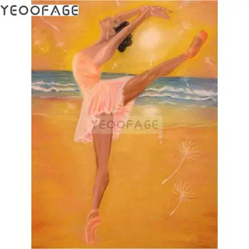 

DIY 5D Diamond Painting Cross Stitch Ballet girl Kits Square Diamonds Embroidery Mosaic picture rhinestone paste Home Decor