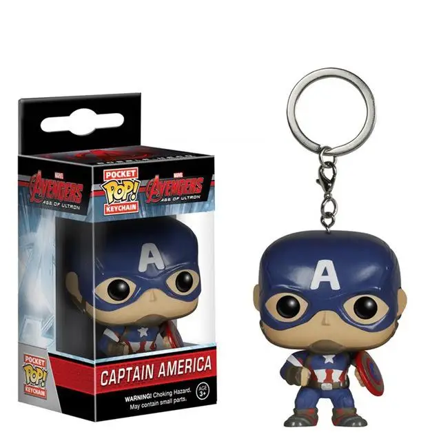 Captain America Funko Pop брелок Мстители Marvel странные вещи Дэдпул отряд самоубийц История игрушек Рик Морти Игра престолов игрушки - Цвет: Captain America