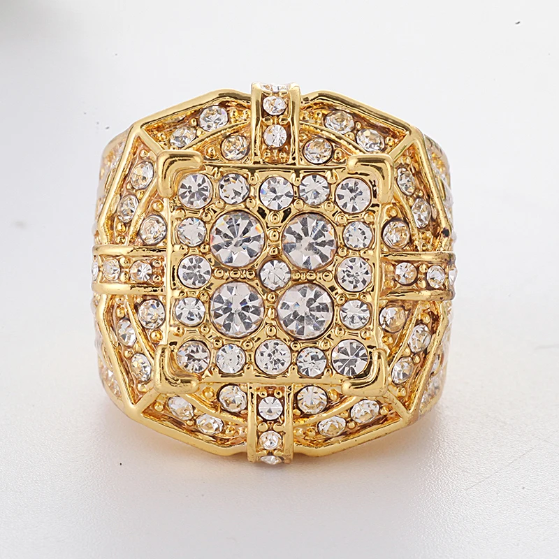 Роскошные позолоченные морские микро проложили CZ кольца для мужчин и женщин подарки хип-хоп ювелирные изделия геометрические Bling Iced Out кольцо Z4Q865