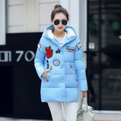 2016 New Winter Women Plus Size Down Cotton Jacket Long section Thicken warm coat Hooded Cotton