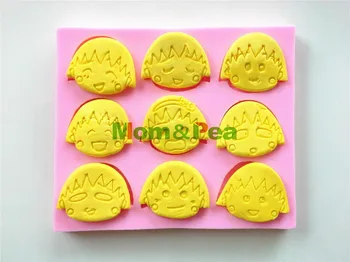 

Mom&Pea 0483 Free Shipping Cartoon Faces Shaped Silicone Mold Cake Decoration Fondant Cake 3D Mold