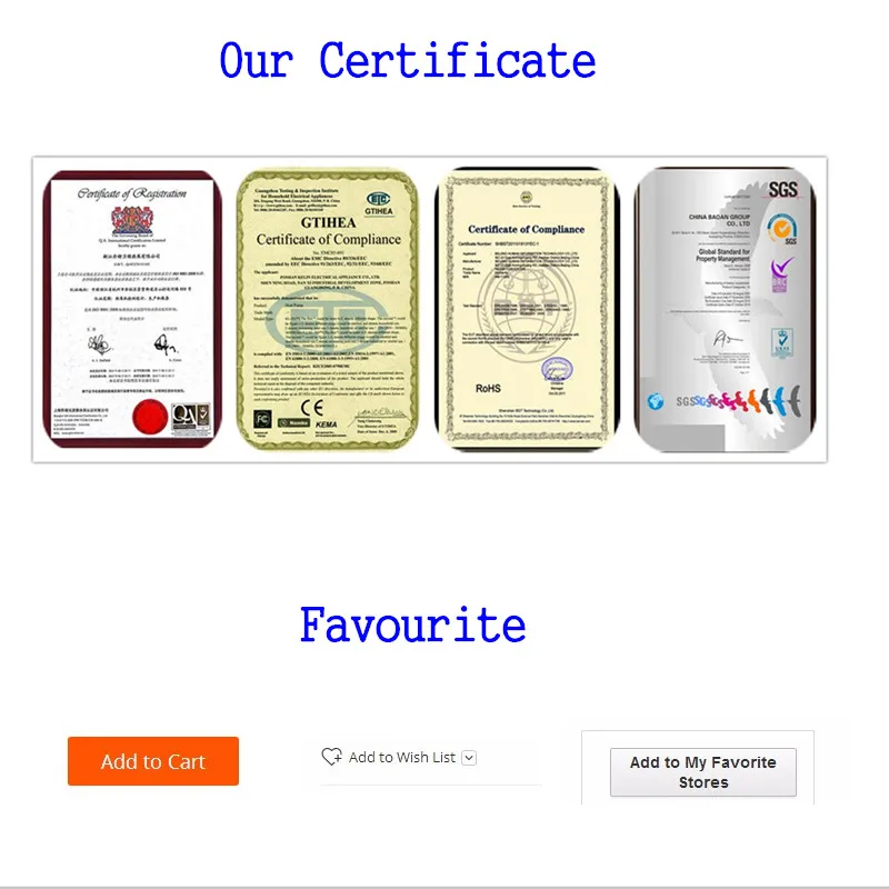 Certification and favourite