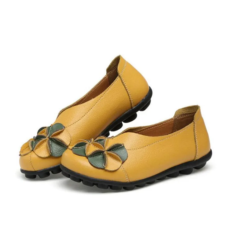 AARDIMI/Женская обувь ручной работы из натуральной кожи с цветочным узором; лоферы в ретро-стиле на плоской подошве; женская повседневная обувь на плоской подошве; большие размеры 35-43