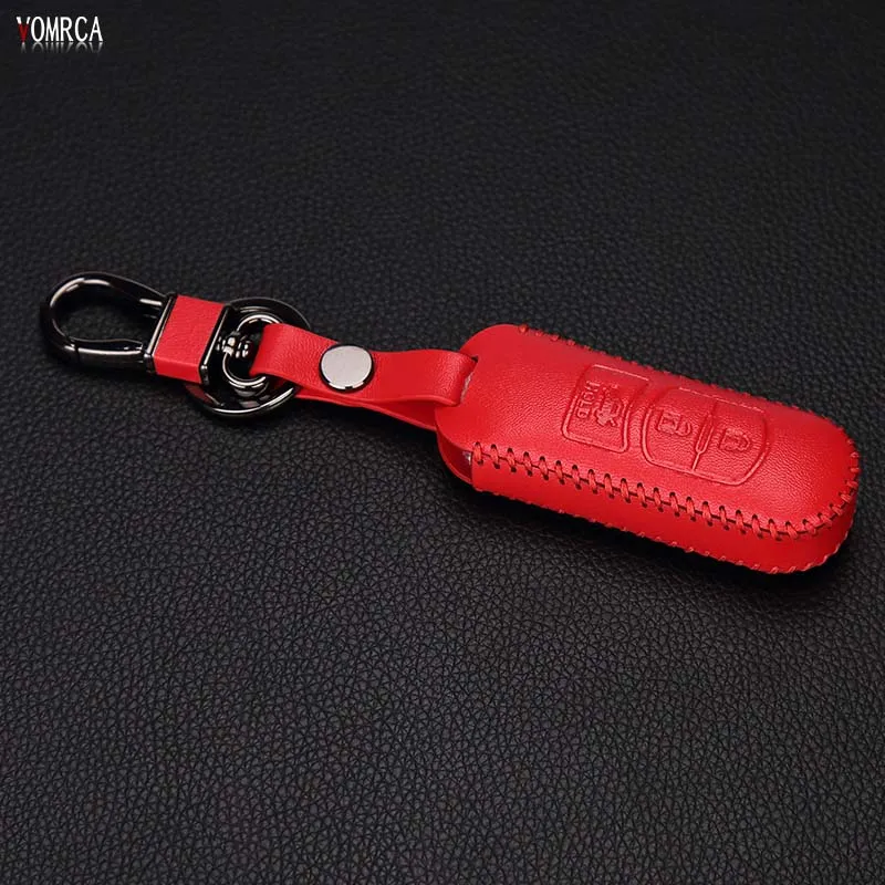 Дизайн кожаный чехол для автомобильных ключей, чехол с пряжкой для Mazda 2 двигатель 2 Mazda 3 Mazda 5 Mazda 6 CX-5 CX-7 CX-9 Atenza Axela 3 кнопки