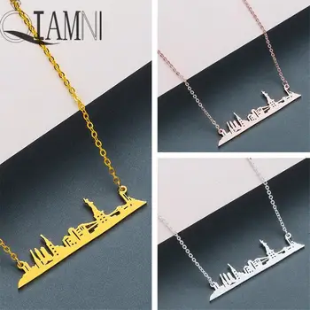 

QIAMNI New York City Statue of Liberty Pendant Necklace for Women Girls Lover Gifts Souvenirs Jewelry Collier Birthday Charm