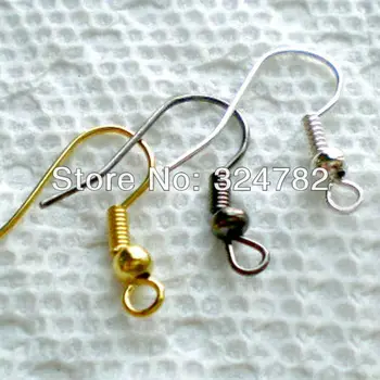 

Free shipping 3000pcs silver/Gold/black Plated Copper Earrings Ear Wire Fish Hooks / Ear Wires Hooks 18mm Jewelry findings