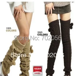 

2016 Extra long twist Knitted Leg Warmers Boot Covers about 70cm 24 pairs/lot mixed colors #3428