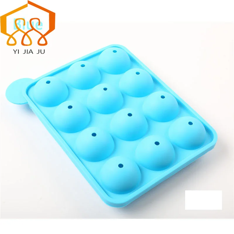 

1PCS DIY Silicone Baking Lollipop Mold 12 Holes Round Shape Chocolate Ice Cube Cake Mold For Jelly