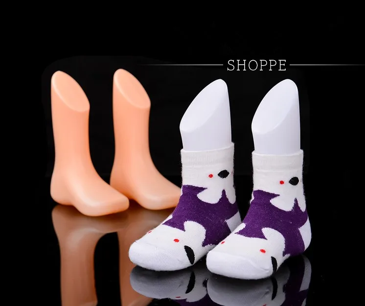 Free Shipping!! Wholesale 2pcs/lot Plastic Foot Model Sock Foot Mannequin Child Mannequin Foot On Sale