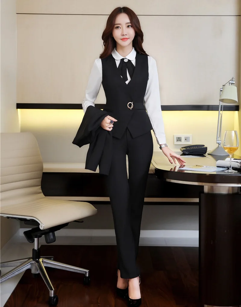 New Style Fashion 2 Piece Set Women Business Suits with Pant and Top ...