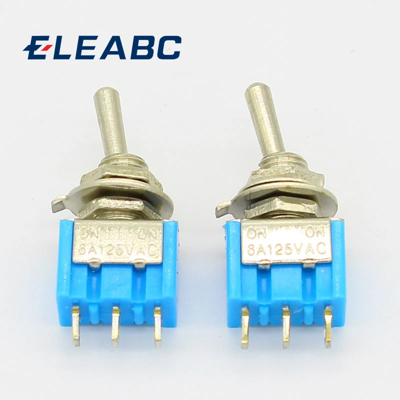

5pcs Mini MTS-102 3-Pin SPDT ON-ON 6A 125VAC Miniature Toggle Switches