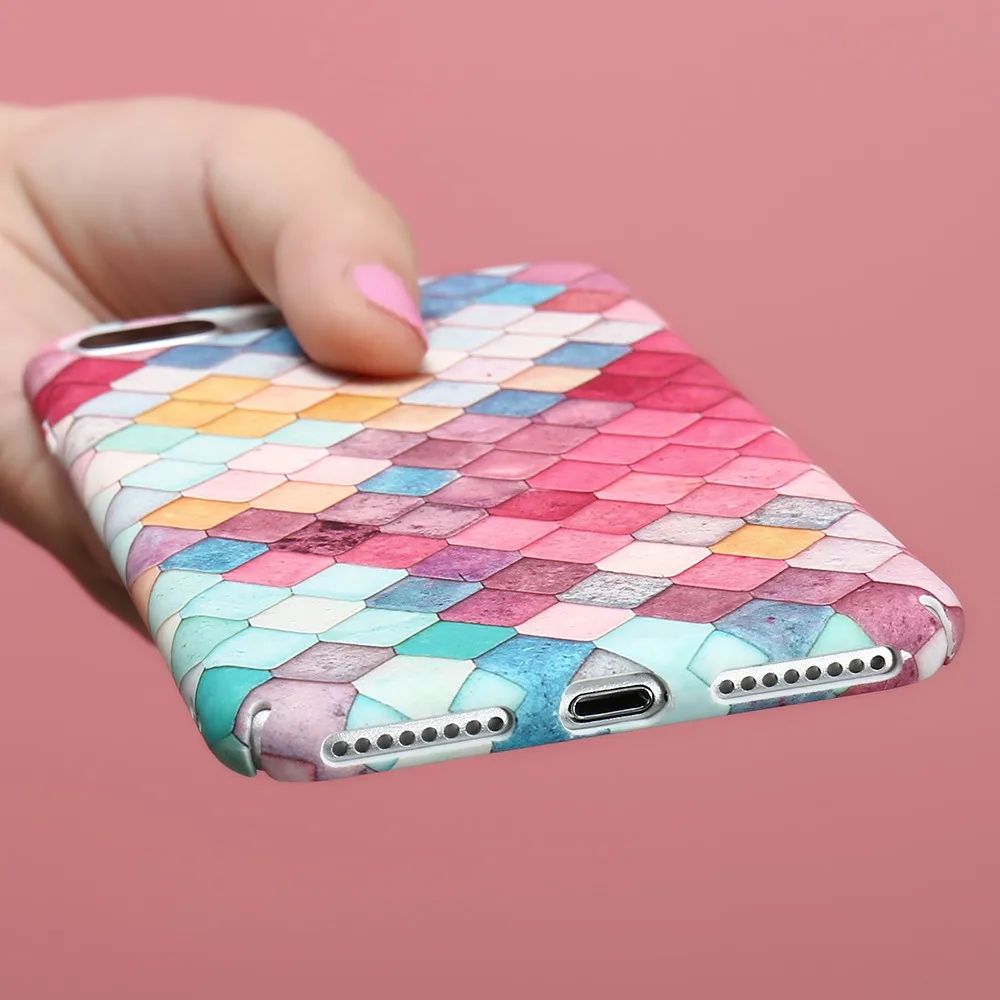 Делает рыбьей чешуи Мода ультра тонкий защитный чехол для телефона iPhone 7 Plus хит