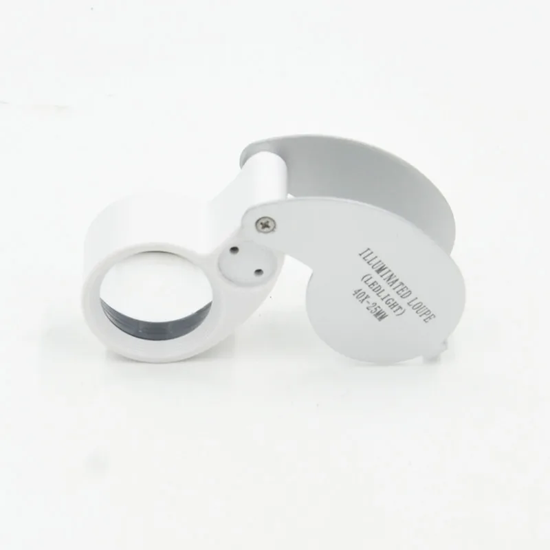 

40X Folding Magnifier With LED Jewelry Jade Identification Magnifying Glass Loupe