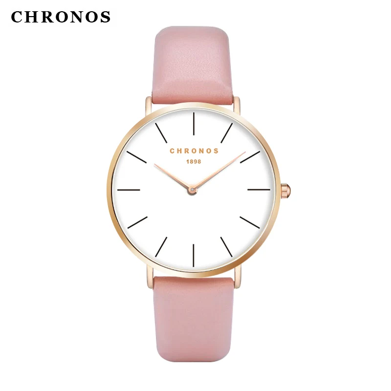 Relogio masculino Элитный бренд Chronos 1898 кварцевые часы Reloj Mujer Для женщин часы Для Мужчин Корпус из розового золота унисекс Montre Femme - Цвет: CH0236