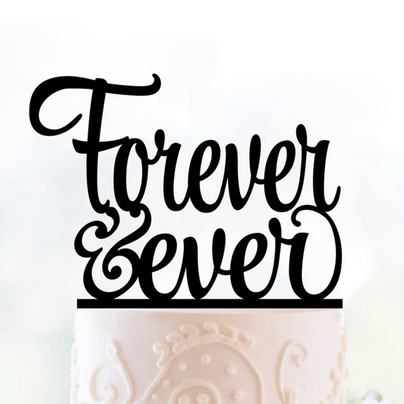 

Script Forever and Ever Wedding Cake Topper Personalized Wedding Cake decoration engagement party prop. beautiful craft