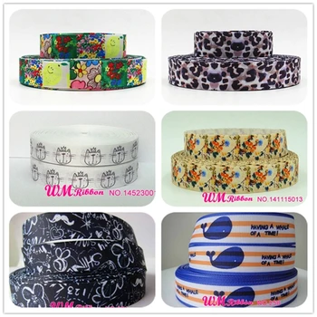 

Q&N wholesale/OEM Ribbon NT design 7/8inch 22mm Cute cartoon Printed Grosgrain Ribbon 50yds/roll free shipping
