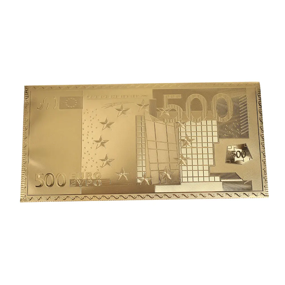 Памятные банкноты высокого качества фунты 24 к позолоченные евро поддельные деньги 500 евро золото античное покрытие