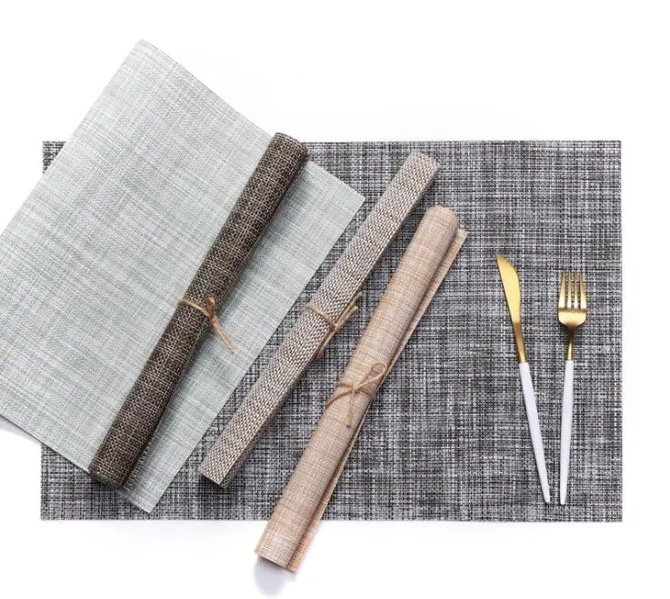 

1pc 45x30cm PVC Tablecloth Warp Weft Knitting Table Cover Heat Resistant Tableware Mat Table Decoration Collection
