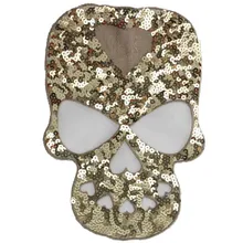 

ChicLady Diy sequin patch 234mm skull head deal with it Sew on patches for clothes Ulzzang Stranger things accessories Stickers