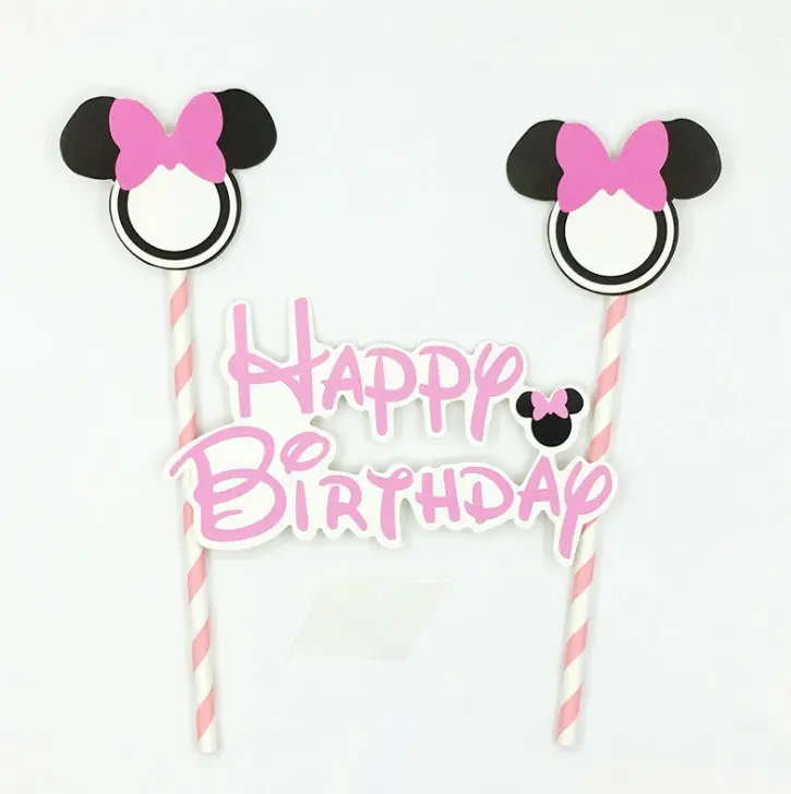 1 комплект Микки и Минни Маус Мышь флажки для торта пирожное для дня рождения декоративные вывески с ребенком детей День рождения товары для украшения торта