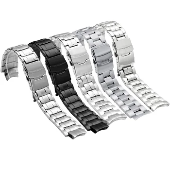 

Fine steel watchband black silver bracelet Replacement metal belt For EF-500/501/527/544 Stainless Steel Men's Watch chain