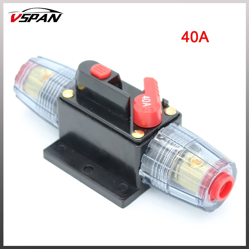 40 Amp Circuit Breaker With Manual Reset Fuse Holder for Auto 12V Car
