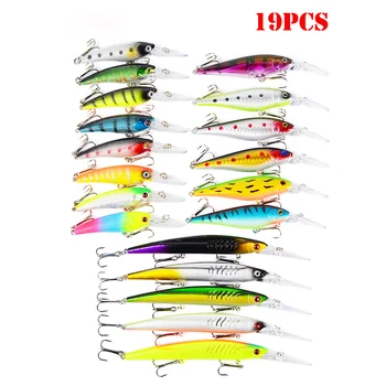 

19Pcs Fishing Lures Set Mixed Minnow Crank Hard Lurebaits Fishing Gear
