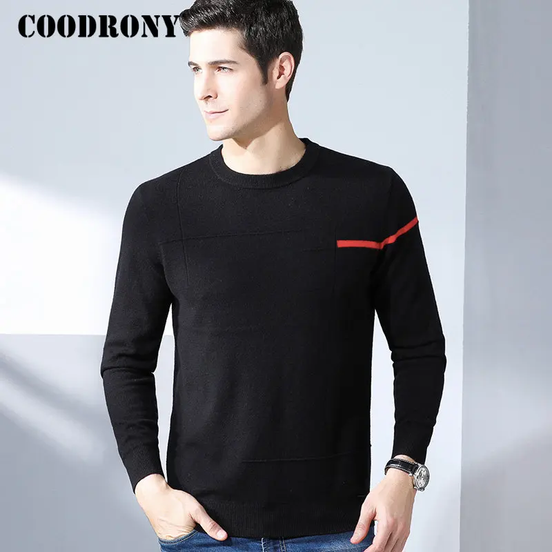 

COODRONY Casual O-Neck Mens Sweaters 2018 Winter New Arrivals Pure Merino Wool Sweater Men Thick Warm Cashmere Pullover Men 8324