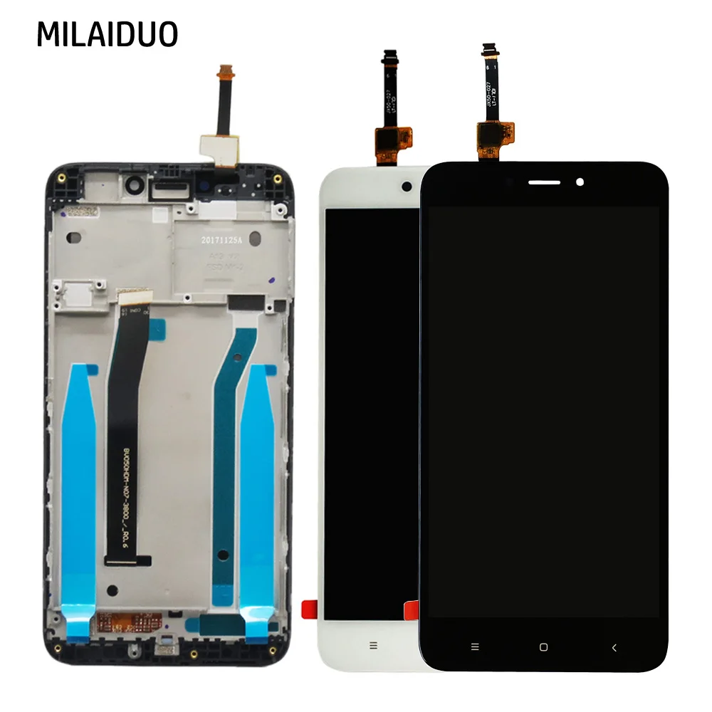 

Original LCD Display For Xiaomi Redmi 4X LCD Touch Screen Digitizer Black White Gold with Frame Replacement 5.0'' AAA Quality