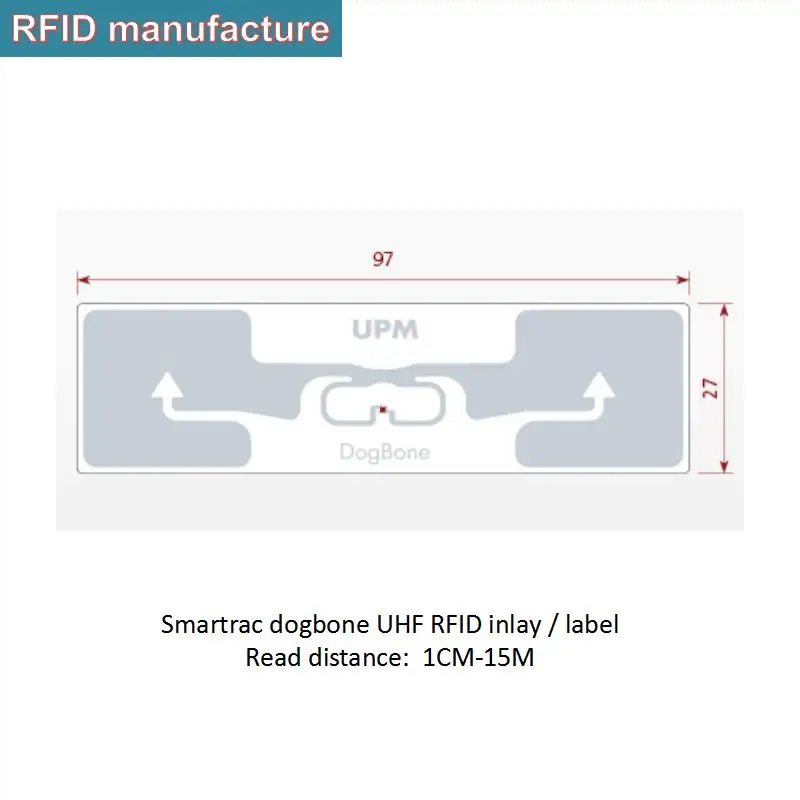 500 шт. rfid uhf impinj monza чип smartrac dogbone влажная инкрустация 860 960 МГц 915 для спортивной