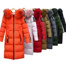 Пуховик, женское модное зимнее пальто с большим воротником и капюшоном, хлопковая стеганая одежда, Женское пальто, Длинная утепленная верхняя одежда, тонкое теплое пальто