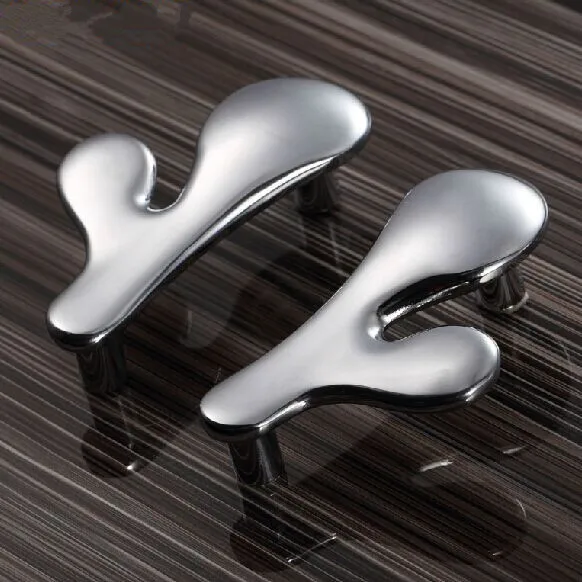 

64mm side by side door Kitchen cabinet handles pull modern fashion creative silver drawer dresser furniture handles knobs 2.5"