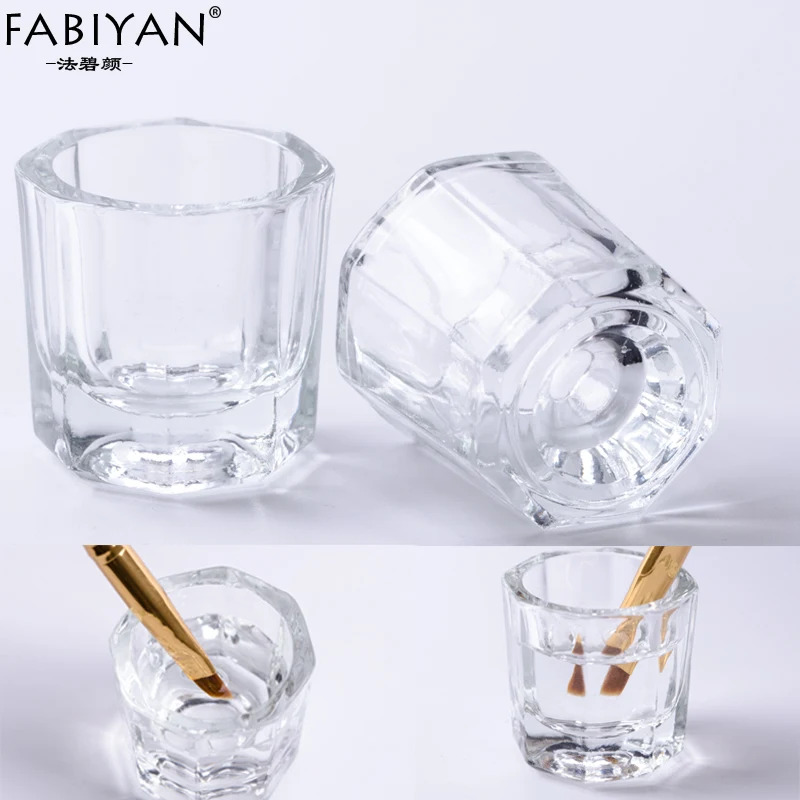 2PCS / Lot Glass Crystal Bowl Cup Dappen Dish Arcylic Powder Holder Container Tool Nail Art Manicure Salon 2