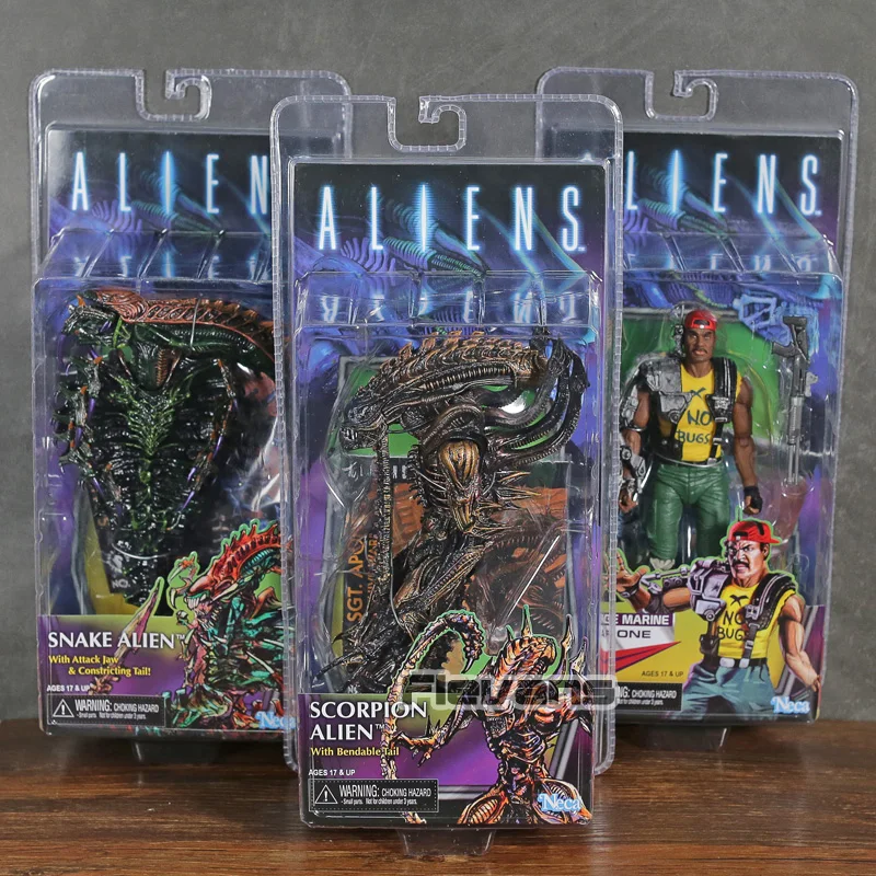 Neca Aliens Series 13 Apone / Snake Alien / Scorpion Alien 7 "Action Figure Toy Model Da Collezione