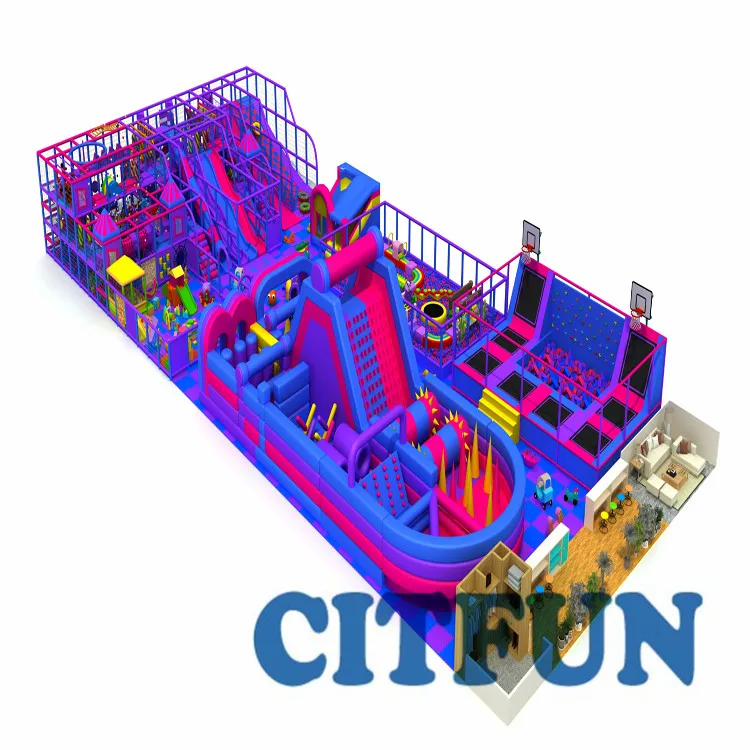

Best Design Multi-function Commercial Indoor Playground Equipment with Tramplione and Ball pit IP-004A