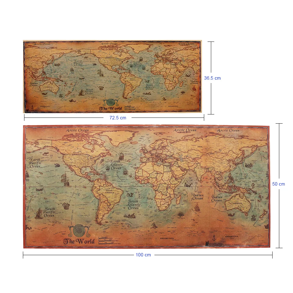 World Map Poster Vintage WS052-()