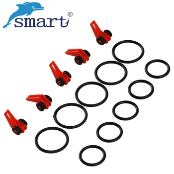 

SMART 15Sets 3parts(2circles+1plastic keeper) Fishing Rod Hook Keeper Plastic Holder Clip Hanging Baits Accessoire De Peche Carp