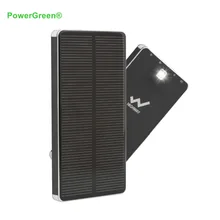 Real Capacity PowerGreen 10000mAh Solar Charger 2-Port USB Solar Power Bank External Battery Pack charger for Phone