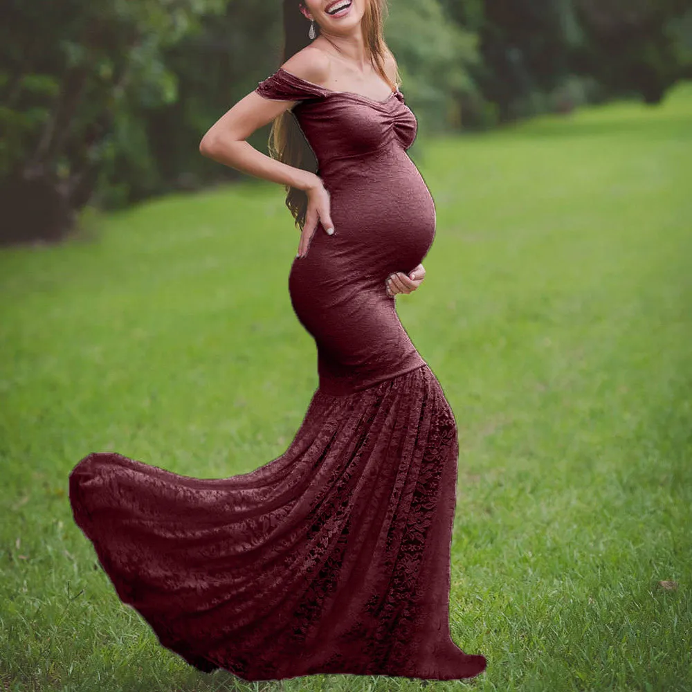MUQGEW торжественное платье элегантные женские беременных пикантные Подставки для фотографий c оголенными плечами кружева КОРМЯЩИХ МАМ платье Vestito donna Сексуальная# y2