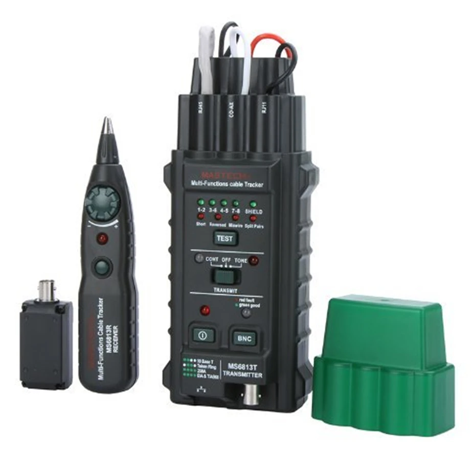 

Mastech MS6813 Multi-functional Vector Cable Tracker Network Analyzer RJ45 RJ11 NBC Short Reversed Miswire Split Pairs Tester