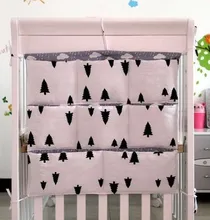 Promotion Cartoon 62 52cm 100 cotton baby crib organizer for nappy toy baby cot hanging bag