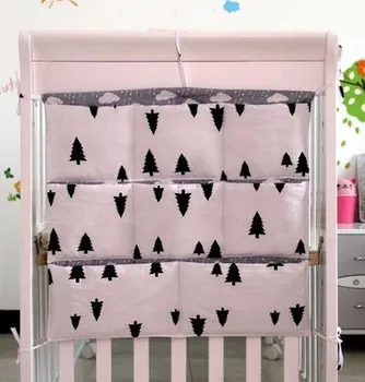 

Promotion! Cartoon 62*52cm 100% cotton baby crib organizer for nappy toy baby cot hanging bag for bedding set