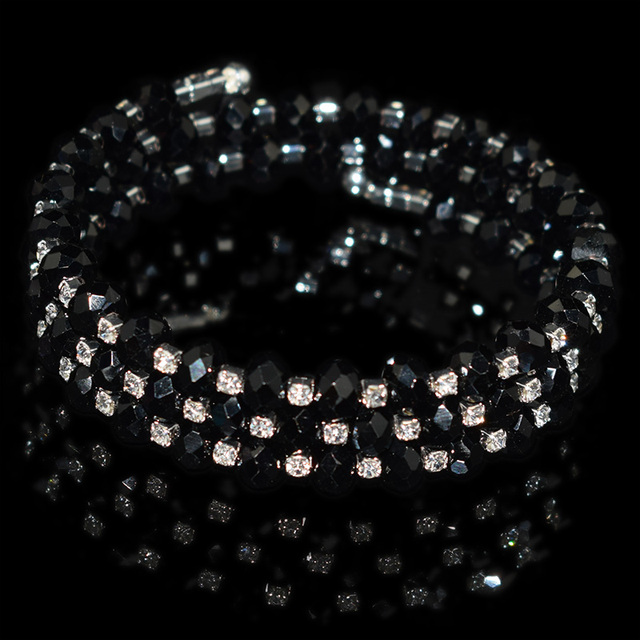 beads Bracelets & Bangles Women Jewelry 2/3 Row Blue/red/white/black/yellow/pink Wrapping arm bracelet for Girl Gift