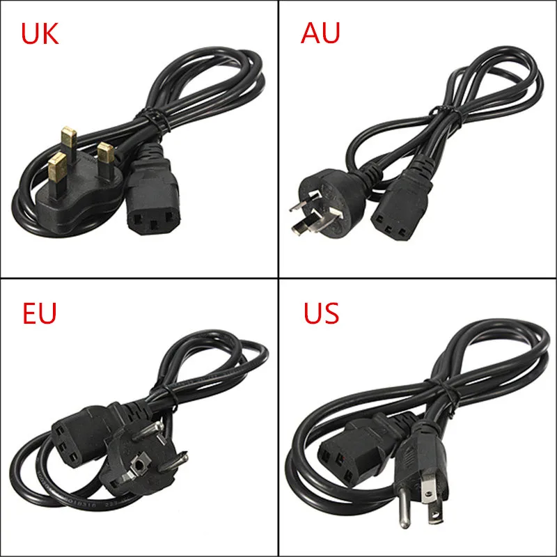 1x دائم 3-Prong معايير 1.2 متر الولايات au uk 4 ac الطاقة توريد محول شحن خط كابل الحبل الرصاص أسلاك للكمبيوتر المحمول