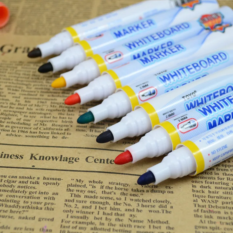 8 цветов/комплект TOYO стираемый маркер для белой доски ручка школьные маркеры на водной основе Детская гелевая ручка поставки