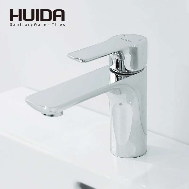 

HUIDA bathroom basin faucet contemporary single hole single handle deck mounted plated chromed ceramic cartridge HDA3271M