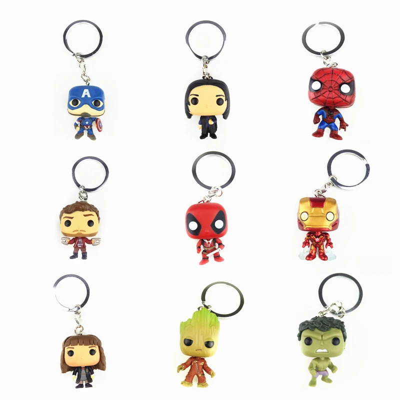 Keychain Avengers Harry Potter Game of Thrones action figure Bobble Head Q Edition new box for