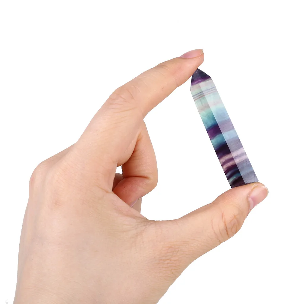 Натуральный гексагональный флюоритовый кварц кристалл кварцевая лечебная флюоритовая палочка точечный камень Исцеление Шестигранная палочка Лечение Камень Jun06