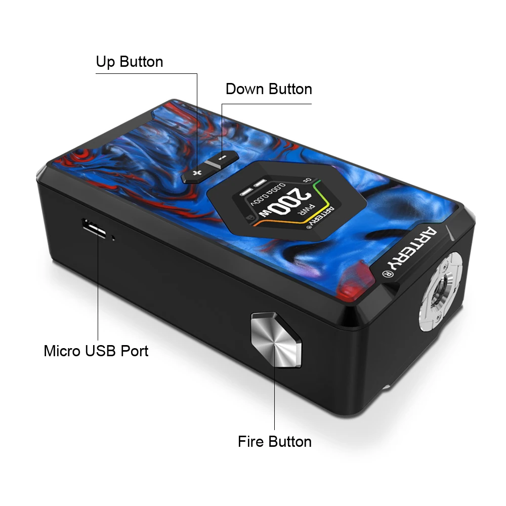 Original Artery Hive 200W TC Box Mod with Big Display Upgradeable Firmware Powered By Dual 18650 Battery E Cig Vape Mod Original Artery Hive 200W TC Box Mod with Big Display Upgradeable Firmware Powered By Dual 18650 Battery E Cig Vape Mod