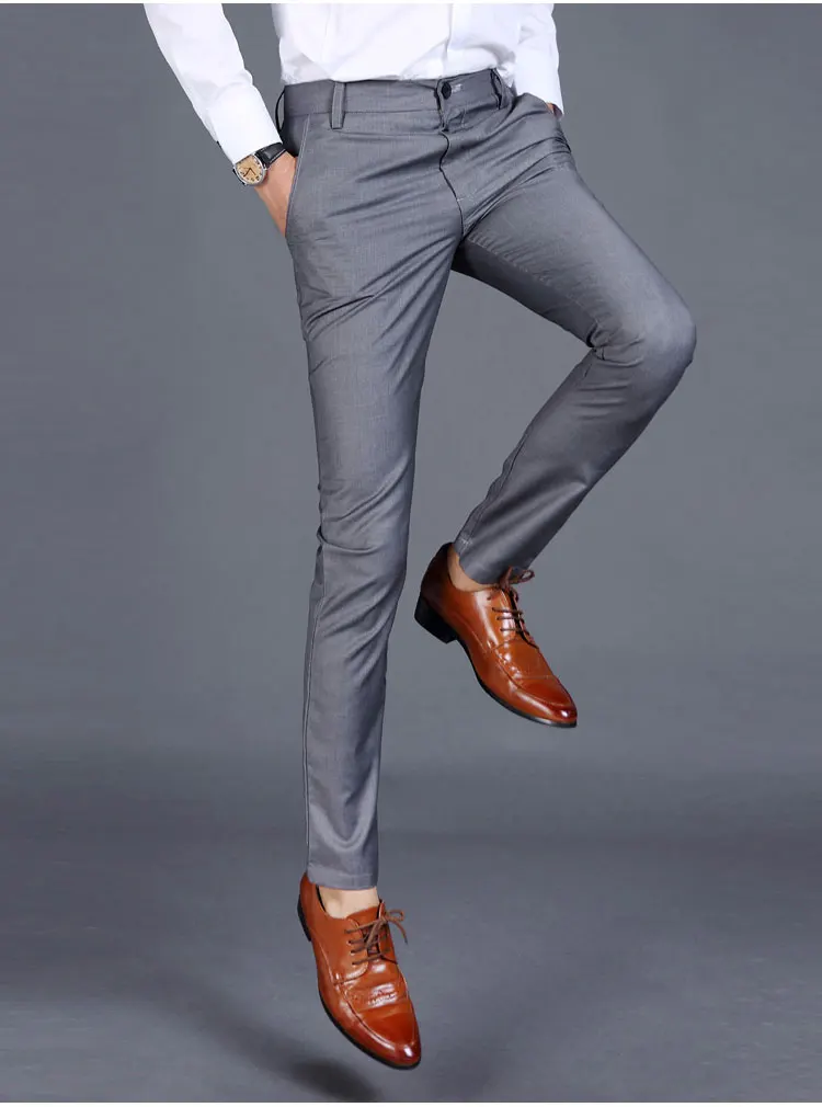 Новый 2019 высококачественный Товары хлопок мужская однотонная официальный деловой костюм штаны качественные мужской костюм отдыха брюки